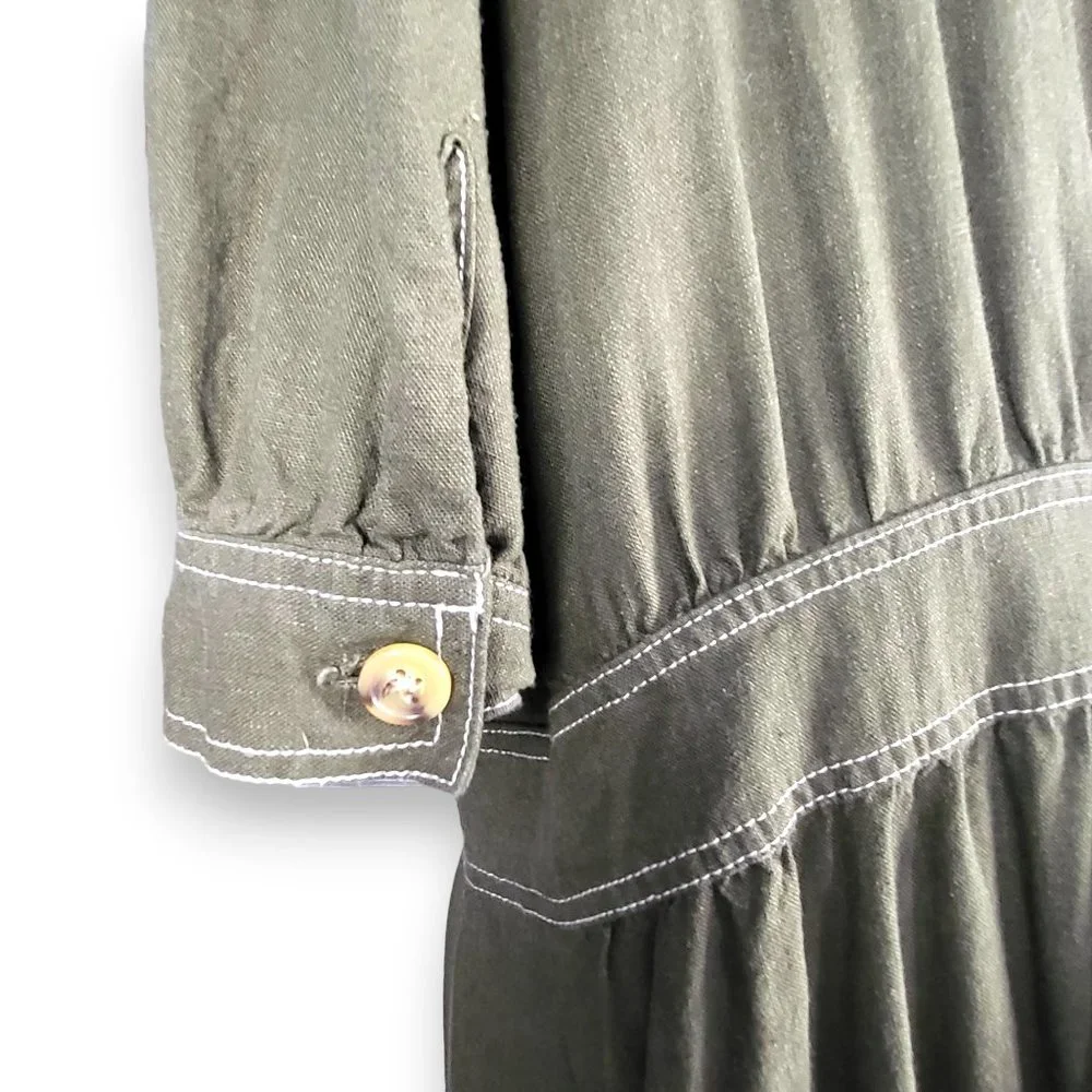 WHO WHAT WEAR Linen Blend Button Front Dress 2XL - Picture 4 of 5